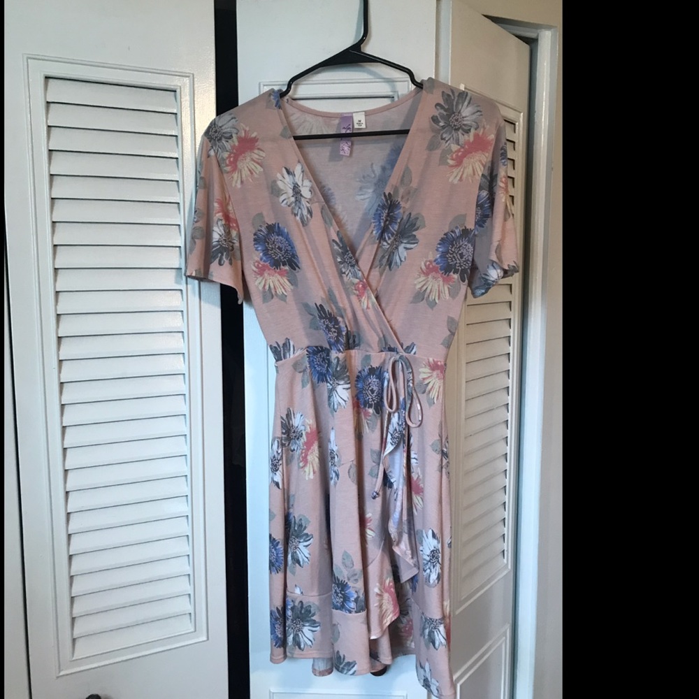 Blush Floral Wrap Dress